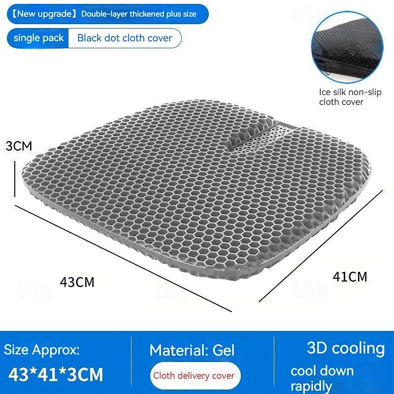 FYAUTOPER Car honeycomb gel cushion summer cool pad Single car pad silicone breathable ice pad butt pad summer truck seat pad 2025 - $29.99 –P8
