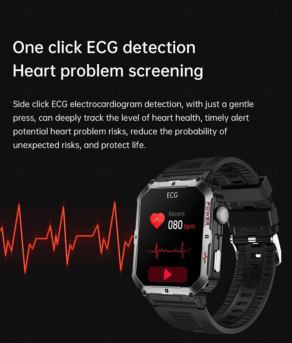 696 LW10 Smart Watch 2.6 inch Smart Band Fitness Bracelet Bluetooth ECG+PPG Pedometer Call Reminder Compatible with Android iOS Men Hands-Free Calls Message Reminder IP 67 42mm Watch Case 2025 - $71.99 –P15