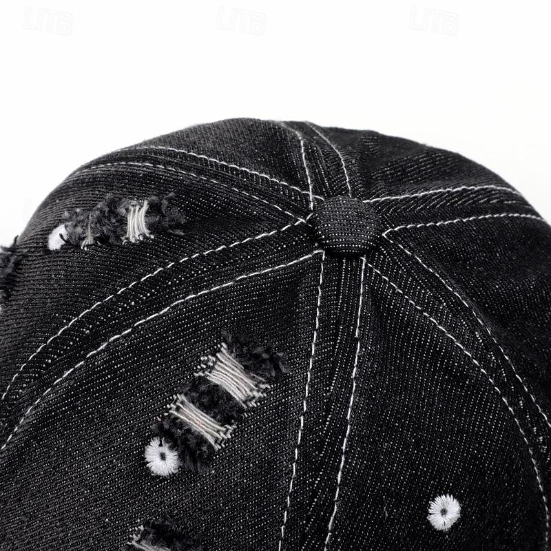 Herren Cap Basecap Sonnenhut Kappe Schwarz Dunkel Blau Baumwolle Zerrissen Modisch Brautkleider schlicht Strasse Täglich Glatt Einstellbar Sonnenschutz Atmungsaktiv 2025 - $12.99 –P4