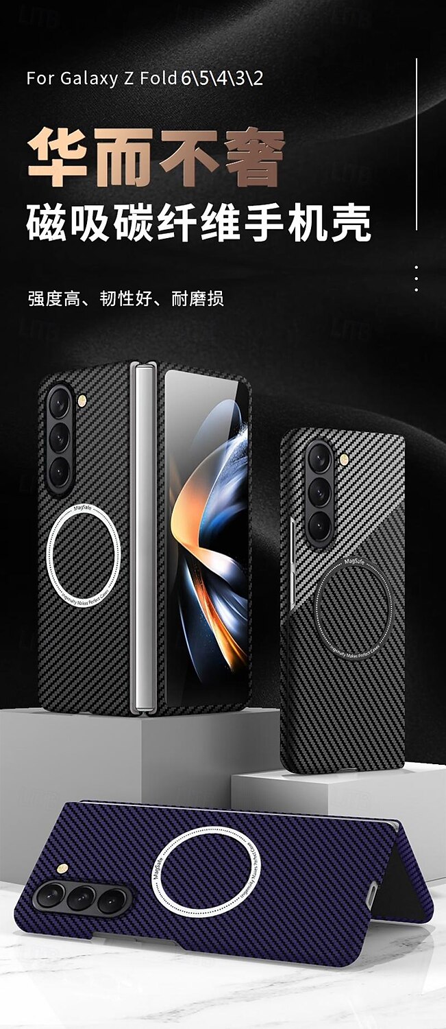 Phone Case For Samsung Galaxy Z Fold 6 Z Fold 5 Z Fold 4 Z Fold 3 Z Fold 2 Back Cover Support Wireless Charging Shockproof PC 2025 - $26.99 –P1