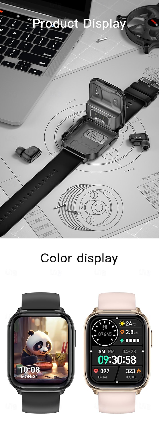 X9 2 in 1 Smart Watch With Earbuds Smartwatch TWS Bluetooth Earphone Heart Rate Monitor Sport Watch Fitness Watch 2025 - $76.99 –P18