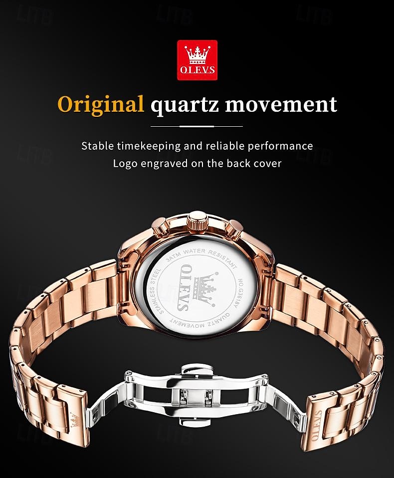 OLEVS Men Quartz Watch Outdoor Fashion Casual Wristwatch Luminous Calendar Waterproof Decoration Steel Watch 2026 - $42.99 –P6