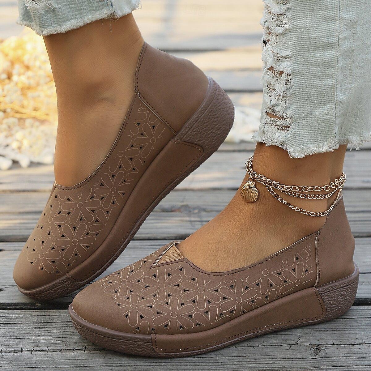 damskie płaskie mokasyny wygodne buty codzienne jesienne płaskie obcasy okrągłe noski swobodna sztuczna skóra czarny niebieski brązowy 2025 - $29.99 –P7