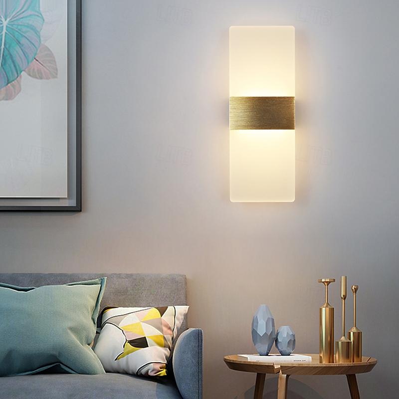 led vegglampe 2-farget lyskilde 10cm 5w akryl moderne minimalistisk ip54 innendørs dekorative hjem interiørbelysningsarmaturer for stue soverom korridor gang 85-265v 2025 - $33.99 –P7
