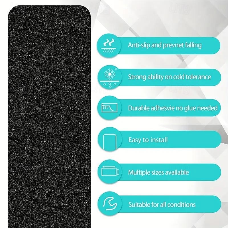 10pcs Non Slip Outdoor Stair Treads 6x24 Black Pre-Cut 80 Grit Anti Slip Grip Tape Non Skid Heavy Duty Traction Adhesive Step Stripes For Staircase Skateborad And Deck 2025 - $35.99 –P3