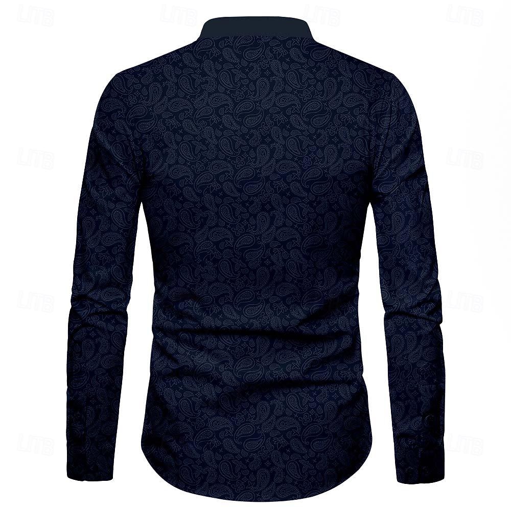 Per uomo Camicia Camicia elegante Camicia con Bottoni Formale Ferie Blu Marrone Verde Rosso rosa Manica Lunga Colletto alla coreana Estate Primavera & Autunno Abbigliamento Bottoni del 2026 a $28.99 –P2