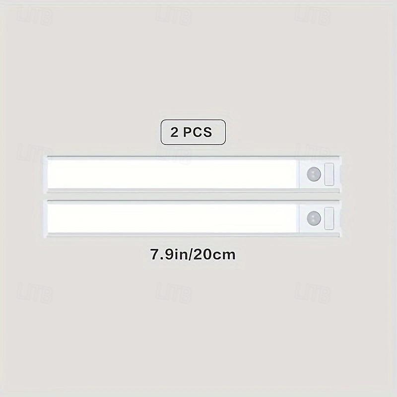 2 stuks led bewegingssensorlicht, usb oplaadbaar onder kastverlichting draadloos, magnetisch voor keuken, kast en trap - instelbare kleurtemperatuur en helderheid 2025 - $21.99 –P12