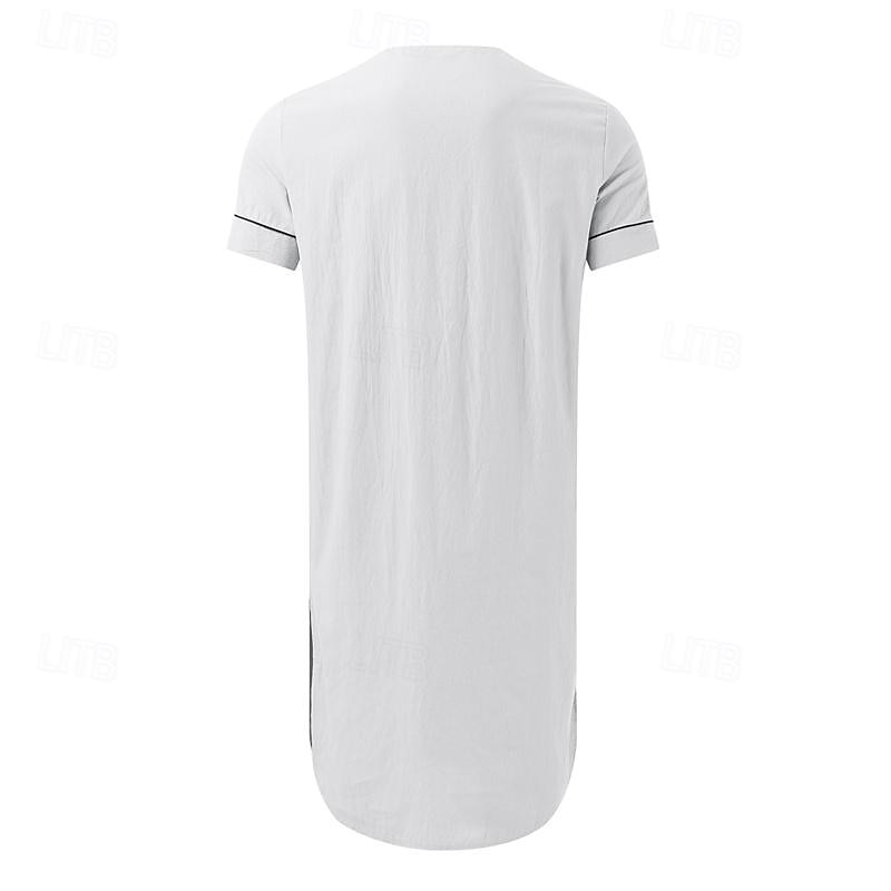 Bărbați loungewear Camasa de noapte Cămașă de noapte Culoare pură Stilat Confortabili Halate kimono Zilnic Casă Poliester Απαλό Respirabil În V Manșon scurt Buzunar Vară Primăvară Negru Alb 2026 - $29.99 –P11