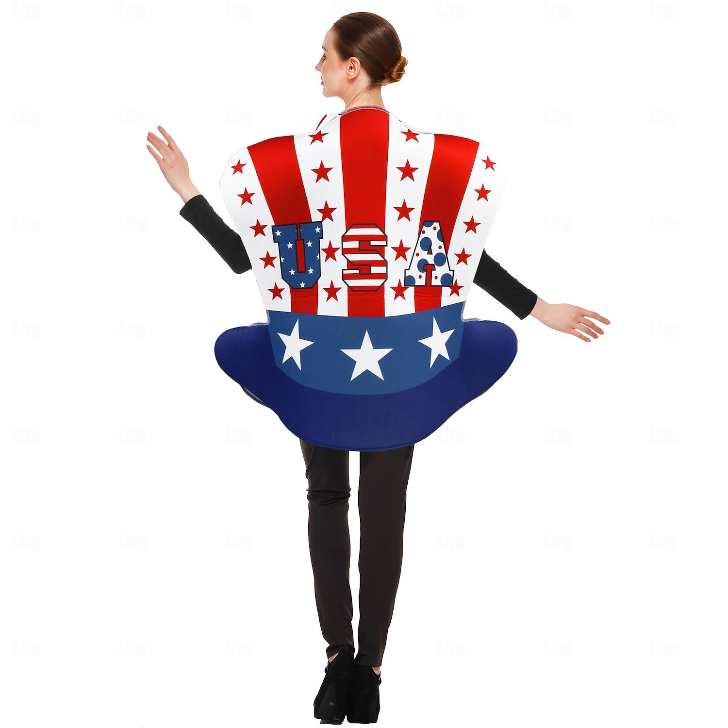 Bandera de USA Disfraz de carnaval Disfraz del 4 de julio Adulto Hombre Mujer Gracioso Rendimiento Fiesta Carnaval Día de la Independencia 4 de julio Disfraz de carnaval fácil 2025 - €20.99 –P3