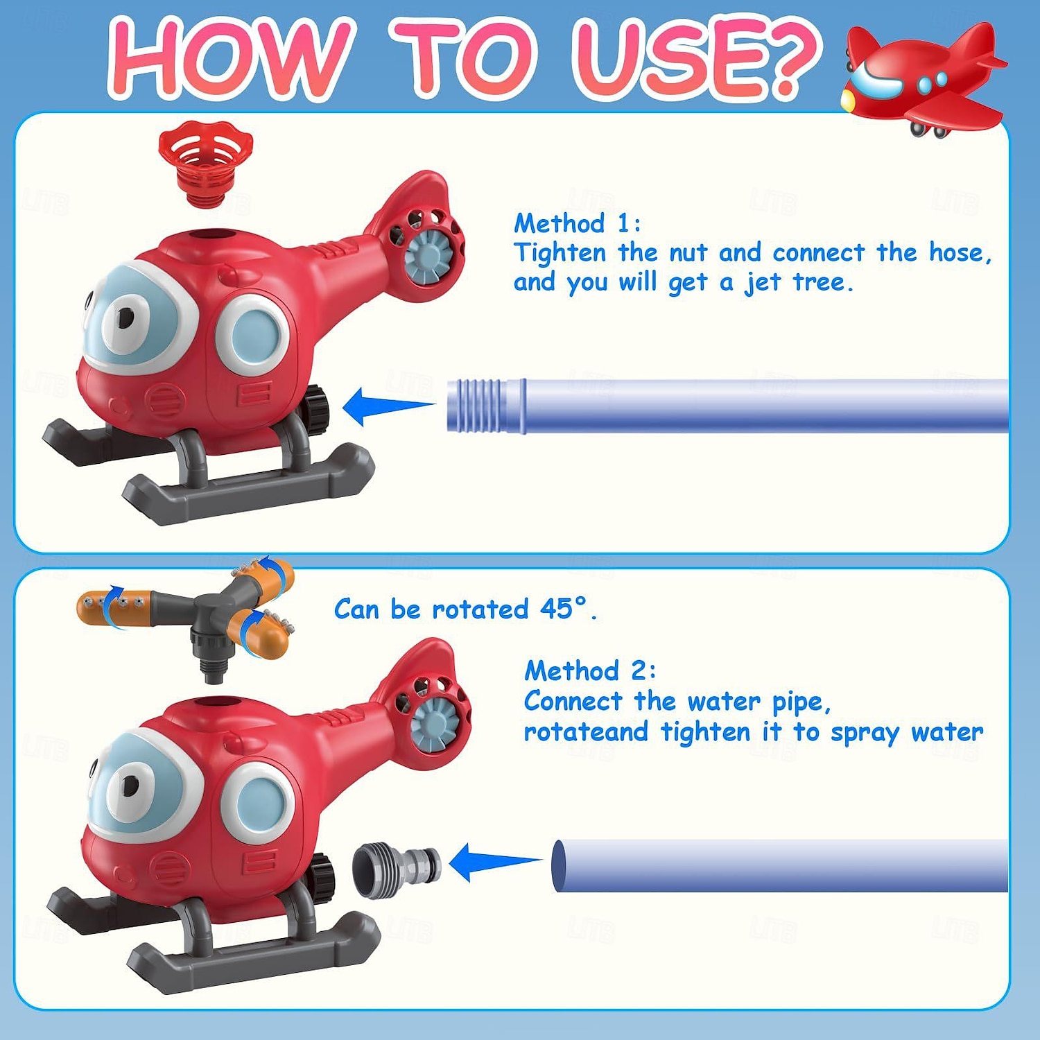 2-in-1 Water Sprinkler Baseball Helicopter Toy for Kids Outdoor Play Attaches to Garden Hose Summer Outside Toys Lawn Backyard Game Pool Party for Kids Boys Girls Gift 2025 - $38.99 –P5
