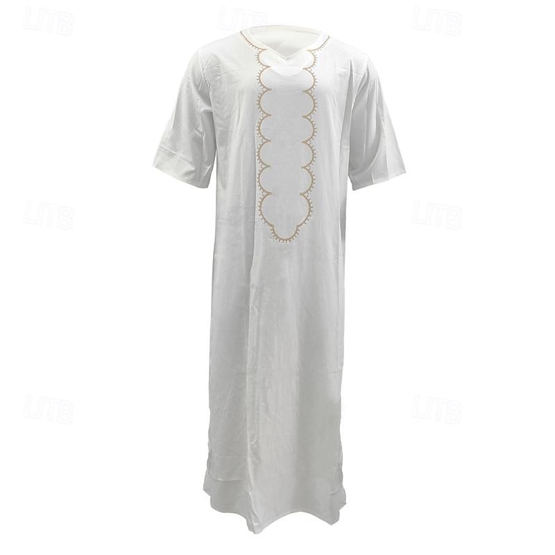 Hombre Ropa de salón Bata de noche Camisa de dormir Raya Elegante Confort Batas tipo kimono Diario Hogar Poliéster Transpirable Escote en Pico Manga Corta Primavera Negro Blanco 2026 - $29.99 –P8