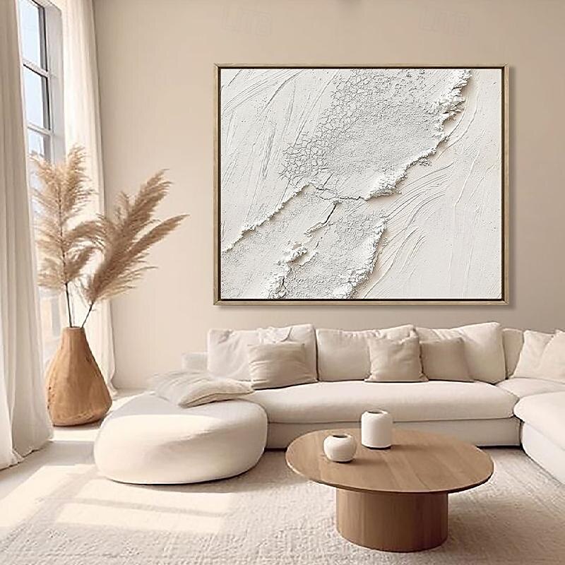 Oversized painted  white 3D textured painting picture on canvasabstract art handmade abstract art boho abstract art painting hand painted  white 3D modern textured painting picture 2025 - $158.99 –P13