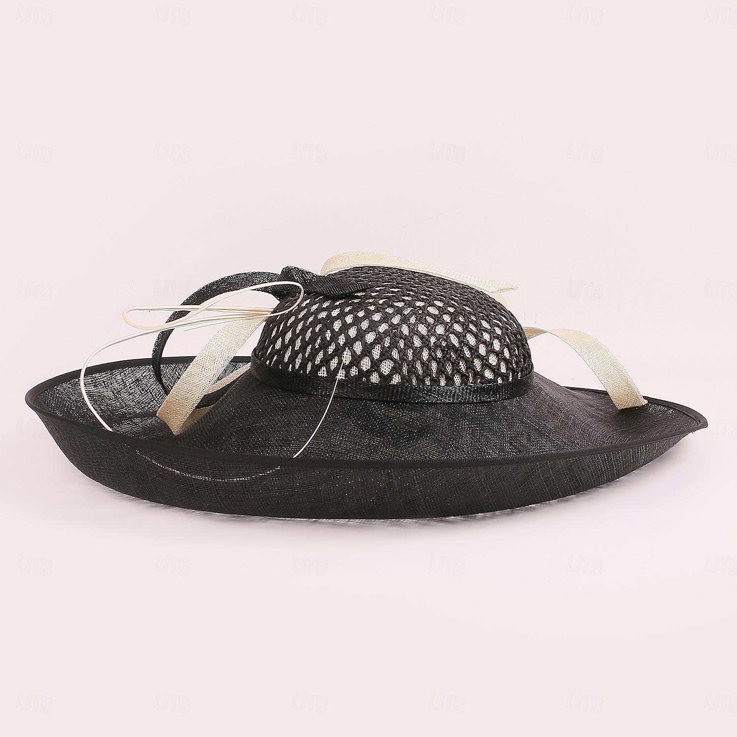 2026年 帽子 シナメイ ボウラーハット / クローシュハット サンハット トップハット ウェディング ティーパーティー エレガントなウェディング 羽根付き 蝶結び ヘッドピース ヘッドウェア  コレクション – $120.99 –P8