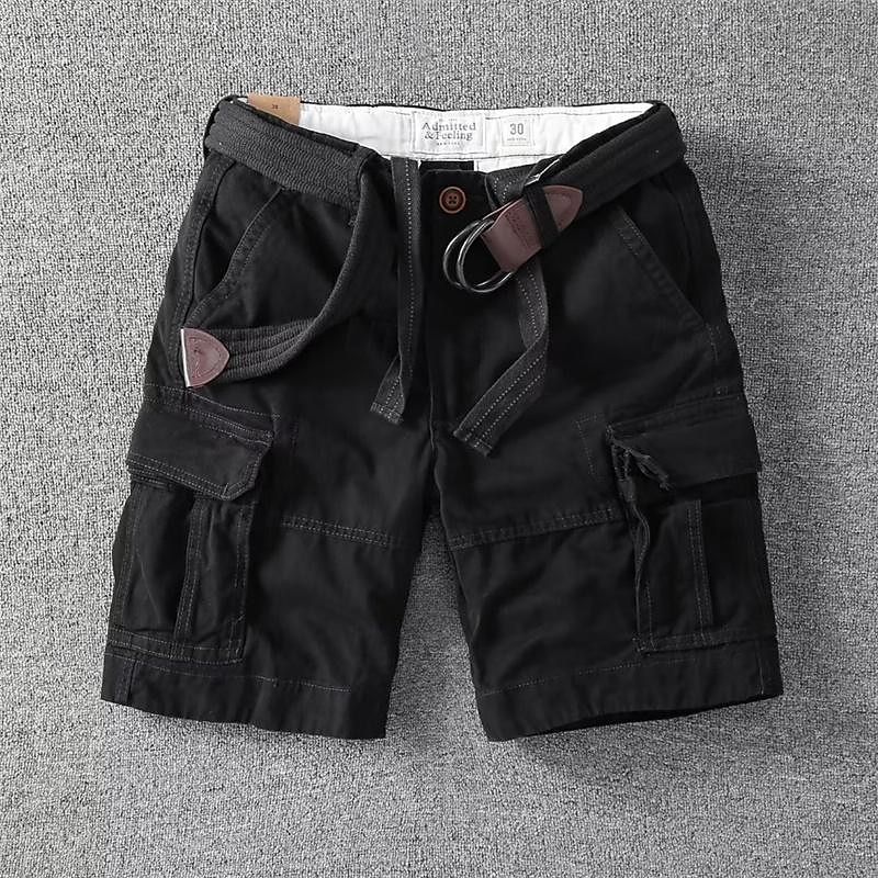 Men's Tactical Shorts Cargo Shorts Shorts Buttons Drawstring Multi Pocket Plain Wearable Short Outdoor Daily Camping & Hiking Fashion Classic Black White 2025 - $26.99 –P5