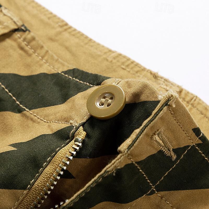 Herre Taktiske shorts Cargoshorts Shorts Knapper Multi lomme Stripe Anvendelig Knelengde utendørs Daglig Camping & Vandring Mote Klassisk Svart Militærgrønn 2025 - $35.99 –P13