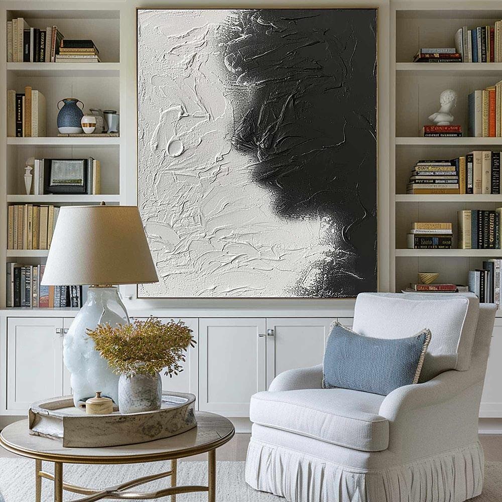 Large handmade Abstract texture oil painting hand painted Wall Art  Texture oil painting Wall Art Black and White Abstract Lady Painting Modern  Wall Art black white painting  Wall Art 2026 - $101.99 –P6