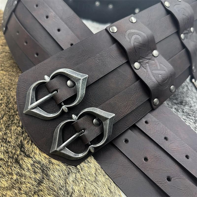 Retro Vintage Medieval Renaissance Masquerade Waist Belt Viking Celtic Knight Fancy Dress Men's Viking Carnival Masquerade Renaissance Fair LARP Ren Faire Adults' Waist Belt 2025 - $31.99 –P6