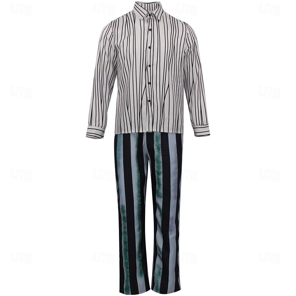 Beetlejuice 2 Horrorfilm Käfersaft Anzüge & Blazer Erwachsene Herren Cosplay-Kostüm Party / Abend Karneval Einfaches Karnevalskostüm 2025 - $88.99 –P6