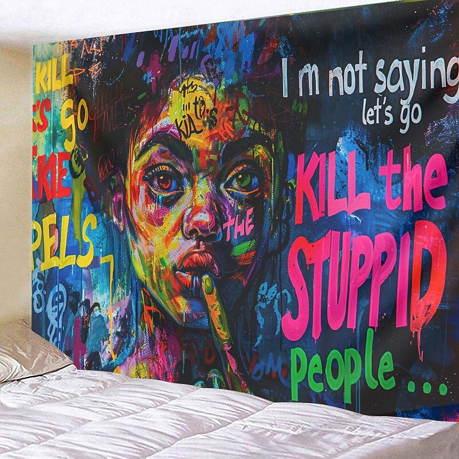 utcai graffiti trippy függő kárpit fal művészet nagy kárpit falfestmény dekoráció fénykép háttér takaró függöny otthon hálószoba nappali dekoráció 2025 - $16.99 –P14