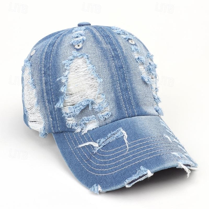 Herren Cap Basecap Sonnenhut Kappe Schwarz Dunkel Blau Baumwolle Zerrissen Modisch Brautkleider schlicht Strasse Täglich Glatt Einstellbar Sonnenschutz Atmungsaktiv 2025 - $12.99 –P7