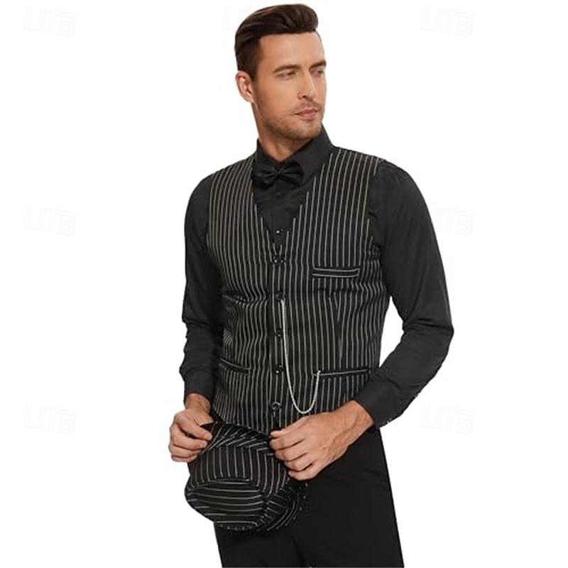 عتيق / معتق الهدر 20S عشرينيات ملابس صدار مجموعة الإكسسوارات انسان محترم رجل العصابات ملابس تنكرية رجالي عيد الرعب مهرجان السنة الجديدة مهرجان حفل / مساء حفلة تنكرية للبالغين ربطة عنق سترة قبعة 2026 - $35.99 –P3