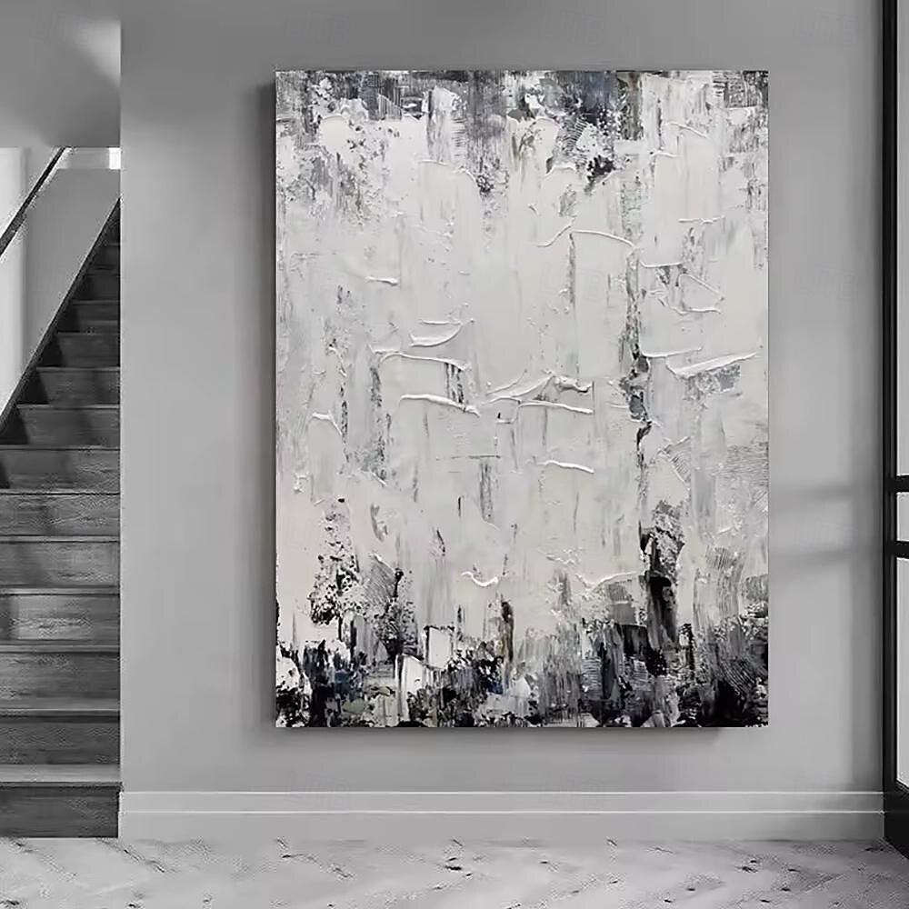 picturi în ulei realizate manual, pânză, artă de perete, decorare modernă, simplitate, alb-negru, abstract pentru decorarea casei, laminată, fără rame, pictură neîntinsă 2025 - $50.99 –P4