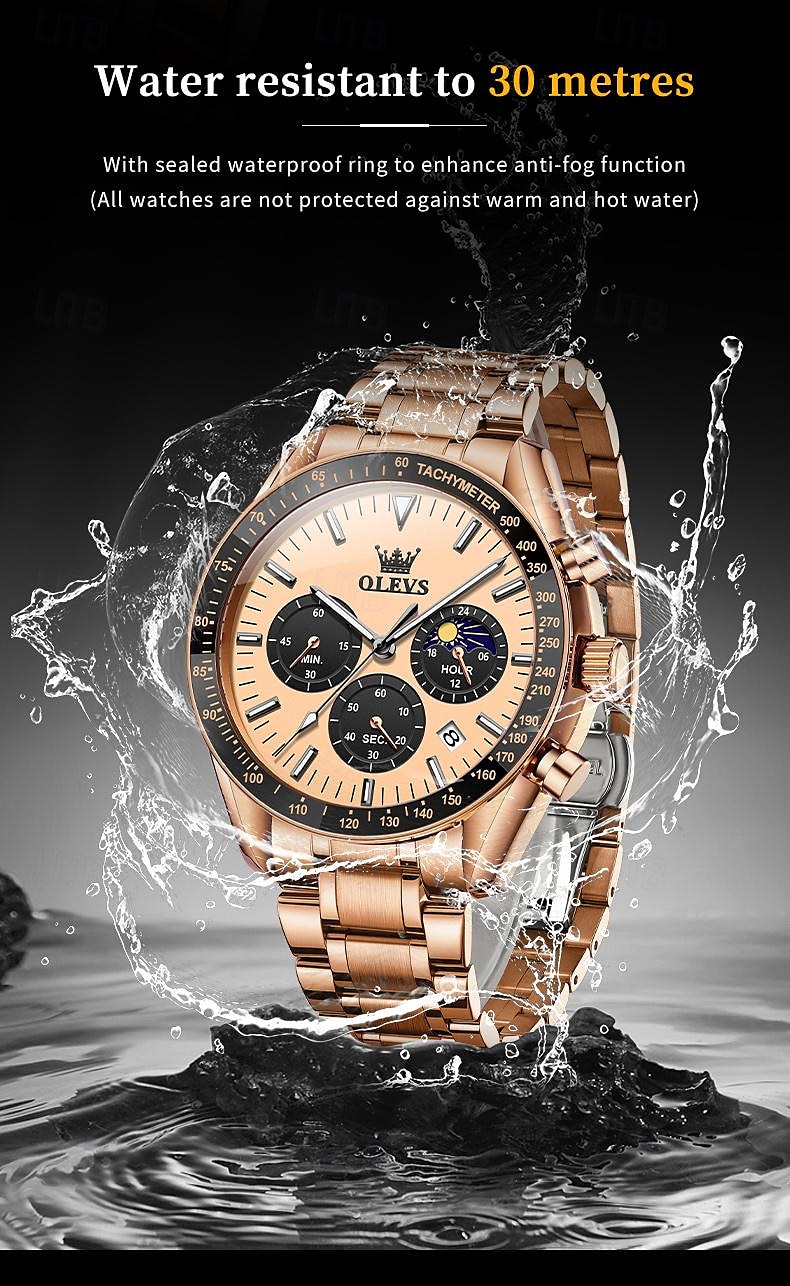 OLEVS Men Quartz Watch Outdoor Fashion Casual Wristwatch Luminous Calendar Waterproof Decoration Steel Watch 2026 - $42.99 –P10