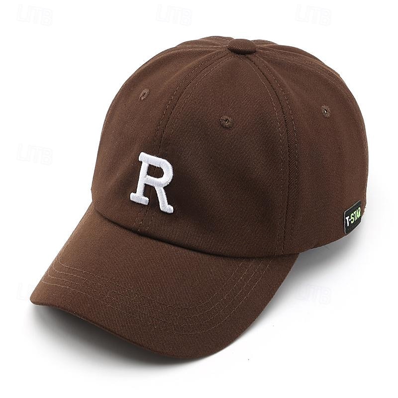 Herr Basebollkeps Solhatt Trucker Hat Svart Brun Bomull Broderad Mode Ledigt Gata Dagligen Bokstav Justerbara Solskyddskräm Andningsfunktion 2025 - $7.49 –P5