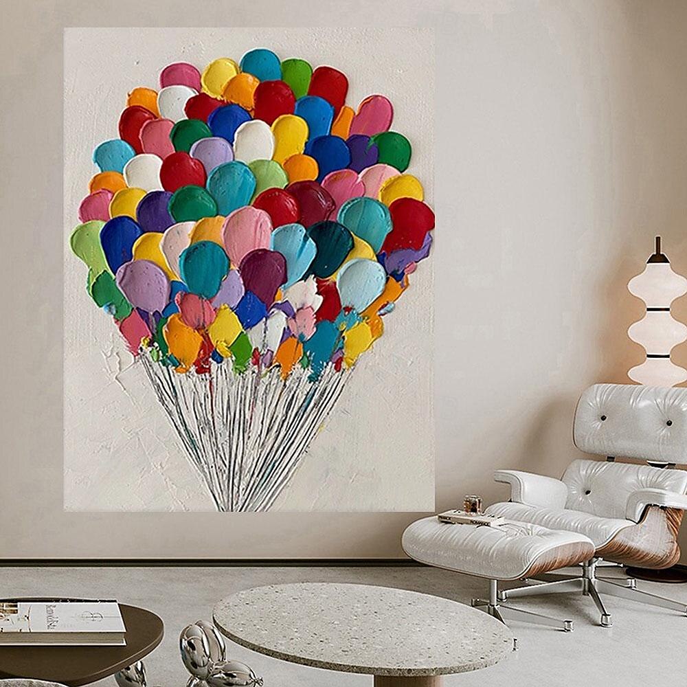 kleurrijke abstracte ballon olieverf handgeschilderde ballon olieverfschilderijen abstracte kunst schilderij muur kunst moderne canvas kunst schilderij voor woonkamer slaapkamer hotel bar 2025 - $116.99 –P4