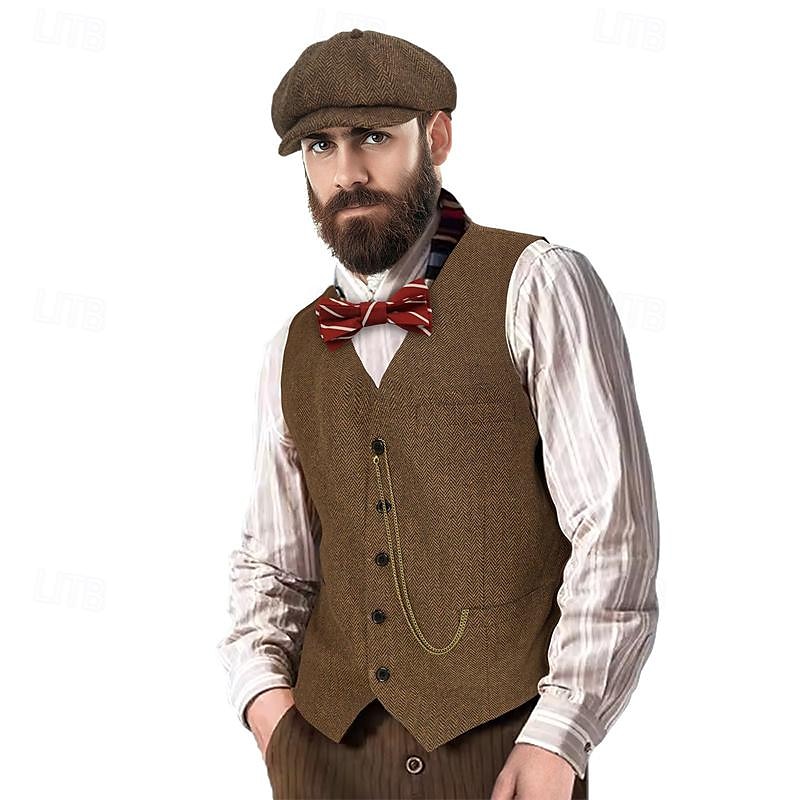 Retrò Vintage Anni Ruggenti Anni 1920 Abiti Gilet Gentiluomo Gangster Costume Per uomo Halloween Carnevale Capodanno Carnevale Festa / Sera Mascherata Adulti Cravatta Gilet Cappello Tutte le stagioni del 2025 a $47.99 –P3