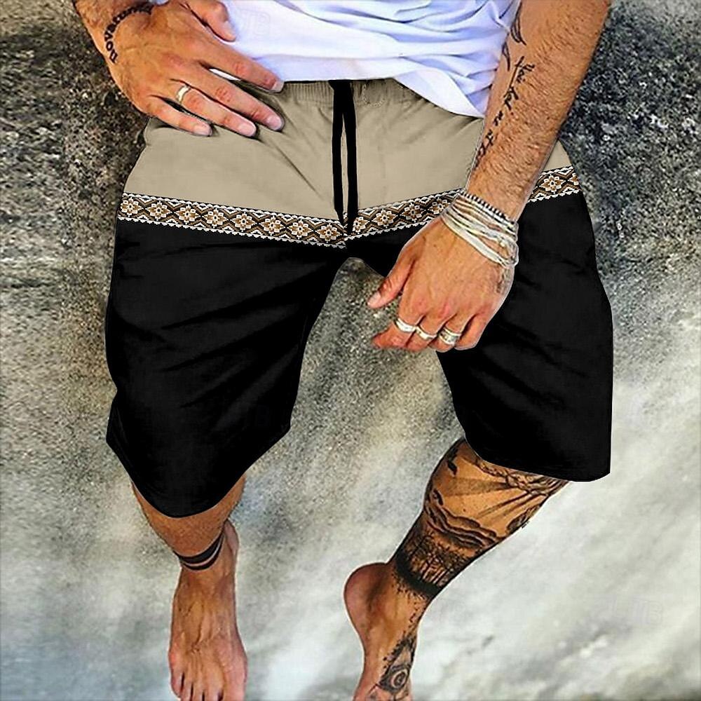 Herre Shorts Sommershorts Strandshorts Elastisk midje Trykt mønster Grafiske trykk Utendørs Knelengde Daglig Strand Hawaiisk Designer 1 2 Mikroelastisk 2025 - $23.99 -P1