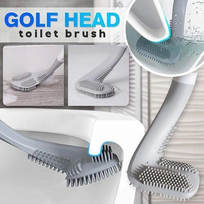 golfový WC kartáč, WC čistící kartáč, flexibilní ohebný silikonový WC kartáč s dlouhou rukojetí, 360 hluboký kartáč na WC mísy, rychleschnoucí WC kartáč do koupelny 2025 - $12.99 –P6
