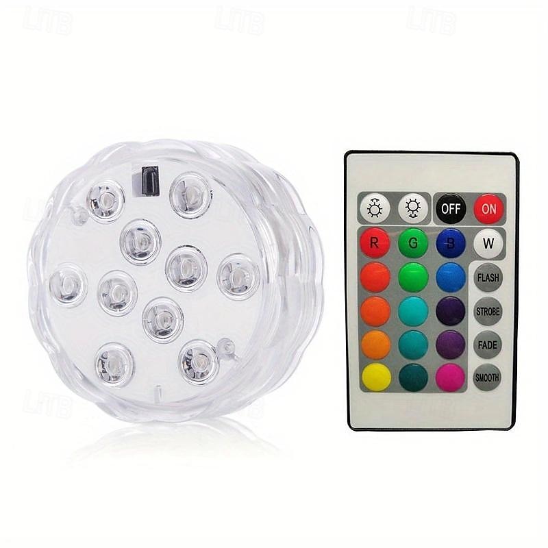 1/2/4 Pcs, Submersible LED Pool Lights with Infrared Sensor, Waterproof Underwater Pool Lights for Inground Pool ,Color Changing Underwater Lights for Ponds Battery Operated 2025 - $13.49 –P10