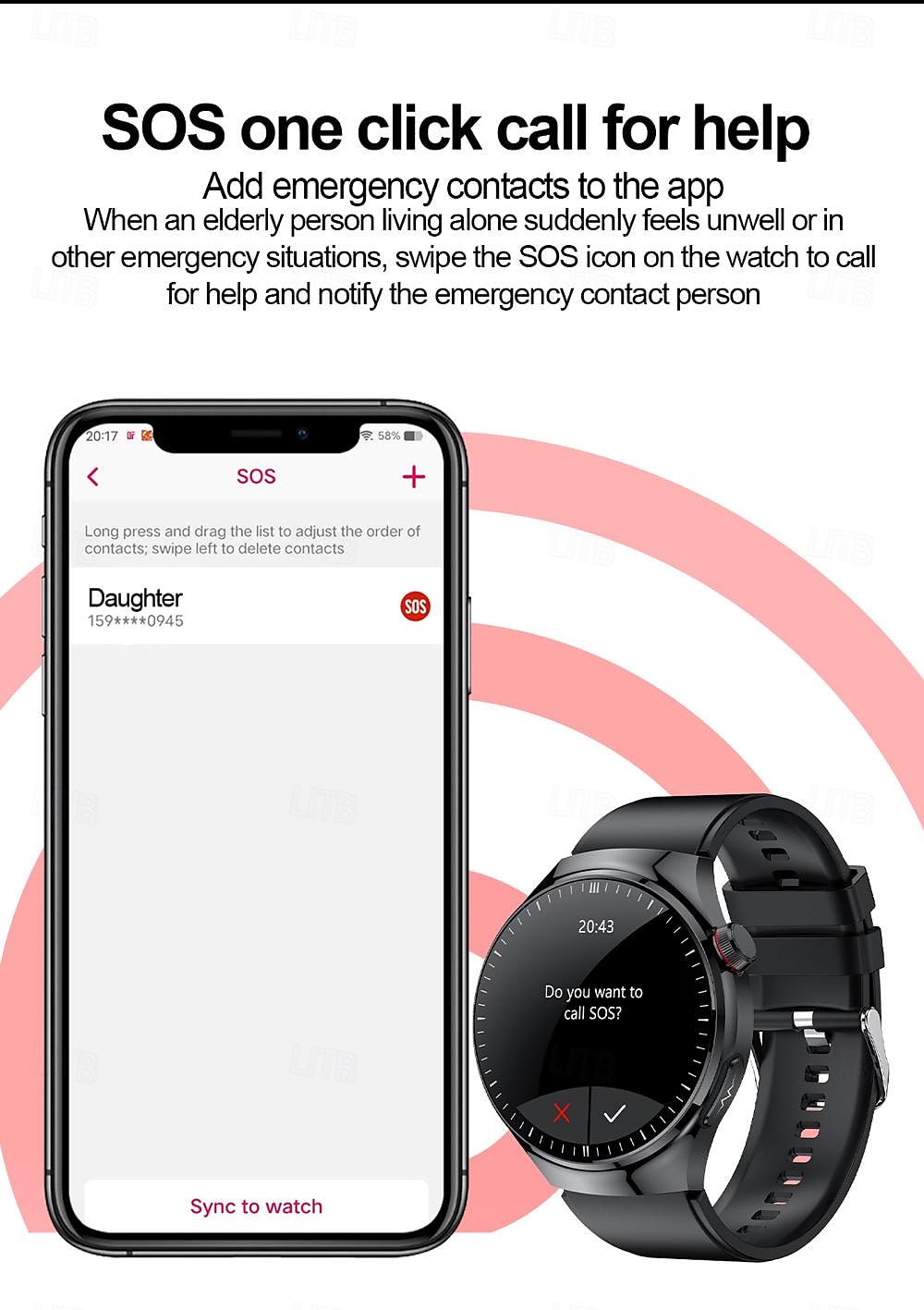 2025年 696 TK26 スマートウォッチ 1.43 インチ スマート·ウォッチ ブルートゥース ECG + PPG 歩数計 着信通知 と互換性があります Android iOS 女性 男性 ハンドフリーコール メッセージ受信通知 IP 67 52mmウォッチケース コレクション – $78.99 –P19
