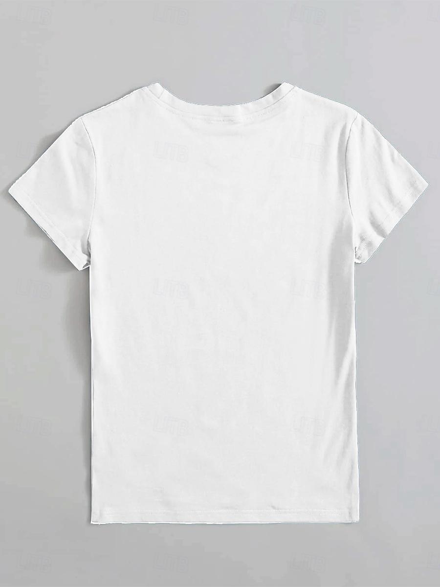 T-shirt femme 100% coton quotidien décontracté manches courtes blanc été de 2025 ? $27.99 –P2