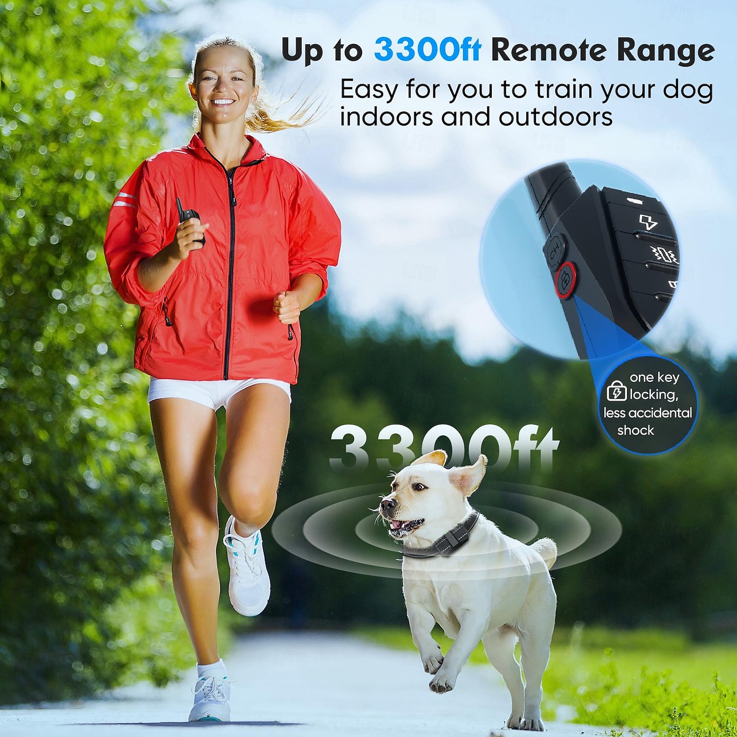 3300Ft Dog Training Collar LCD Battery Display with Remote Rechargeable Waterproof E Collar with Beep Vibration Shock High Quality 2025 - $51.99 –P3