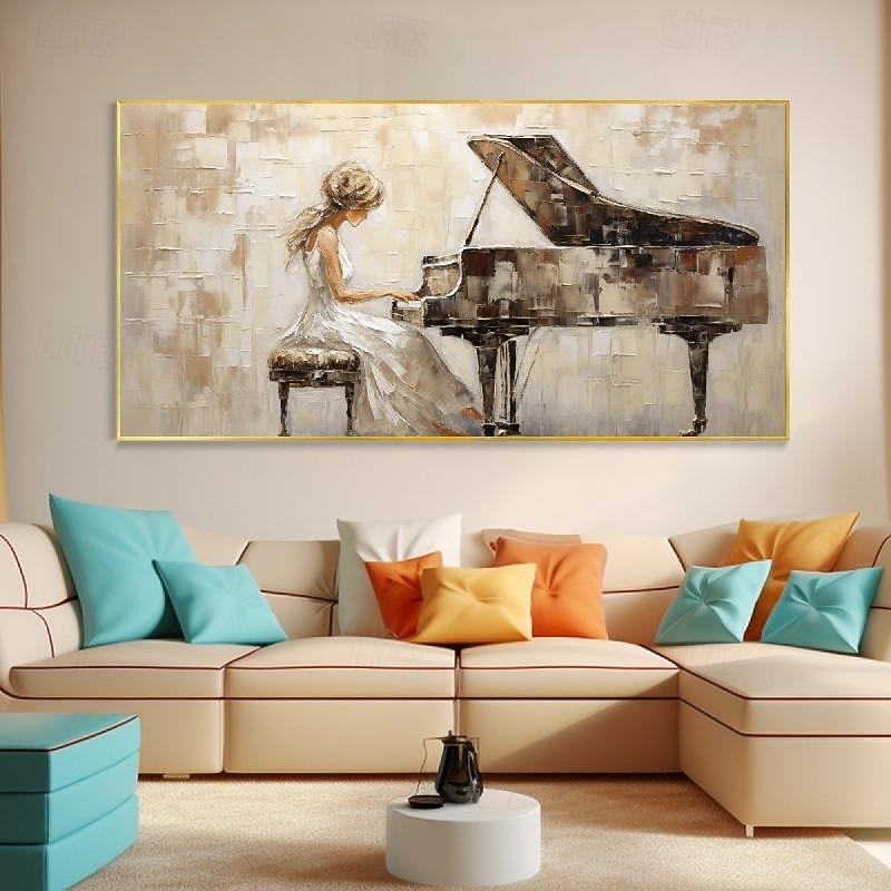 pittura a olio astratta per pianoforte fatta a mano su tela di arte della parete pianoforte pittura di arte arte della parete pciture per i musicisti pianista pittura a olio di opere d'arte pianoforte del 2026 a $87.99 –P2