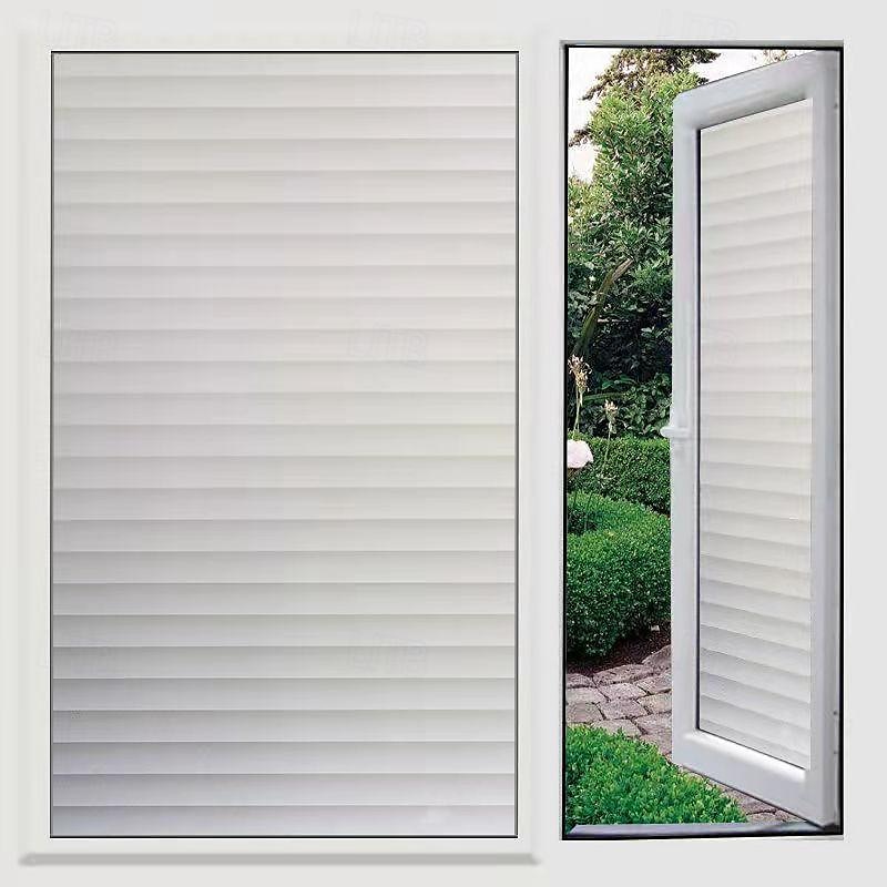 Blind Privacy Window Film Non Adhesive White Strips Window Sticker Faux Shutter Blinds Looking Static Cling Glass Covering for Home Office Security Protection UV Blocking 2025 - $12.49 –P3