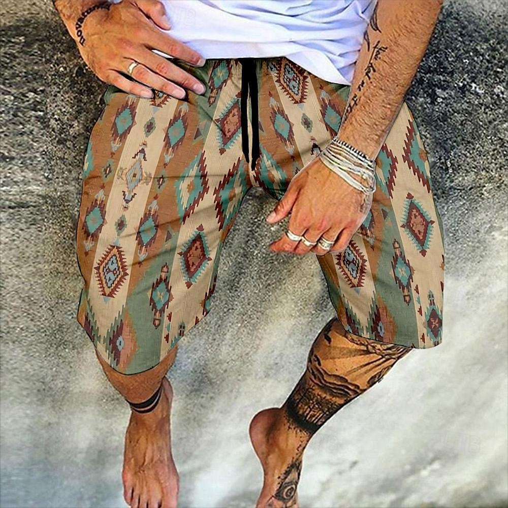 Herr Shorts Sommarshorts Beach Shorts Elastisk midja Mönster Grafiska tryck Utomhus Knelängd Dagligen Strand Hawaiisk Designer 1 2 Microelastisk 2025 - $18.99 –P2