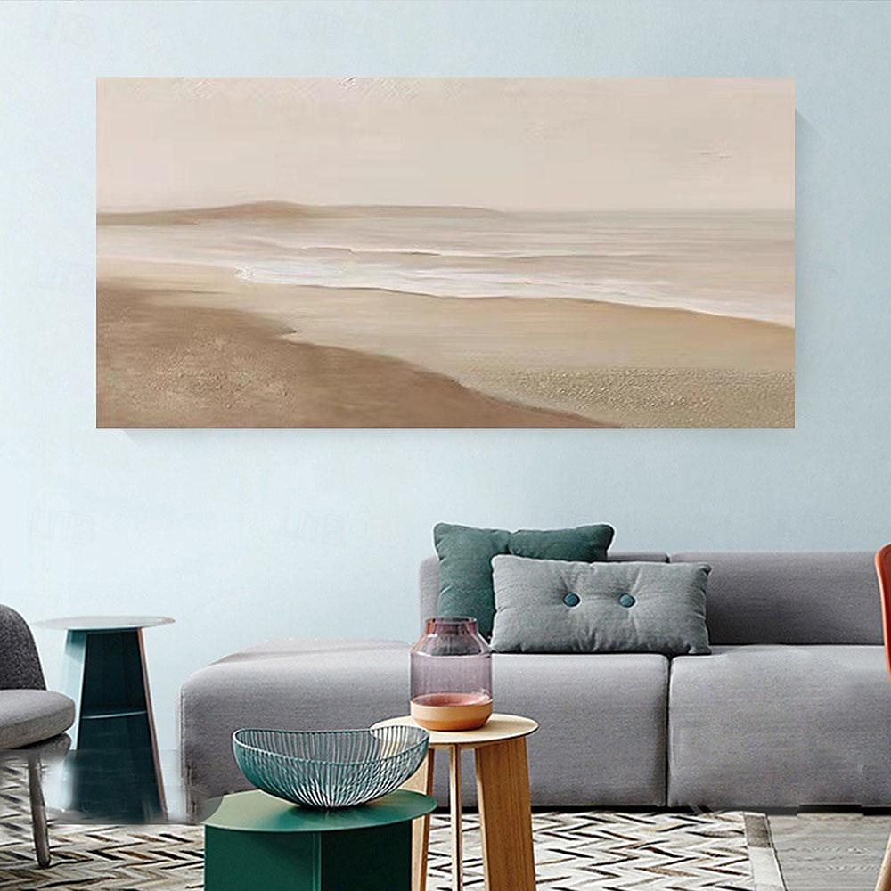 oljemålning wabi sabi målning handmålad stor beige konst brun 3d minimalistisk målning på duk brun 3d textur väggkonst neutral beige båge gipsmålning 2025 - $61.99 –P15