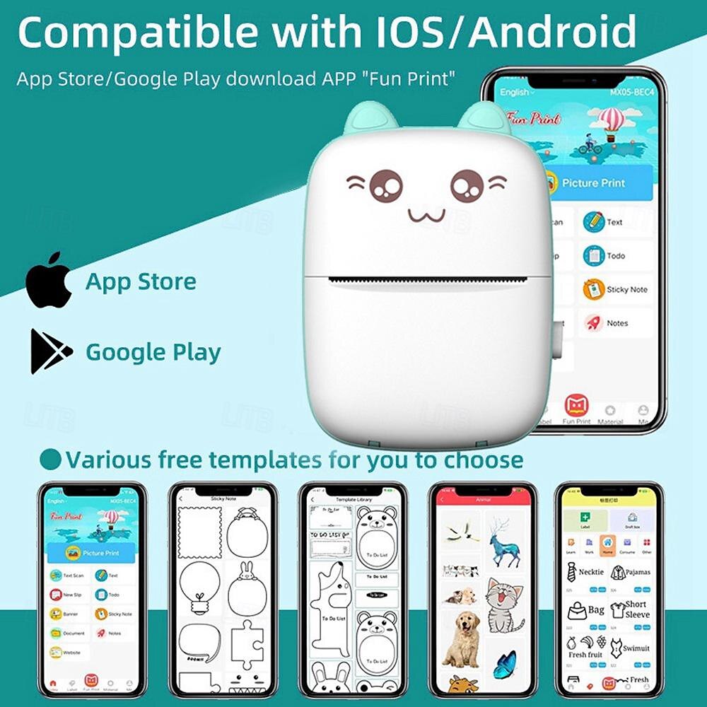 Mini Portable Pocket Mobile Thermal Printer Smart Inkless Printing Stickers Label Photo Wireless Bluetooth Printer 2025 - $33.99 –P13