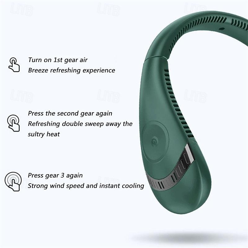5000mAh Hanging Neck Fan – Portable Folding Bladeless Air Cooler, USB Type-C Rechargeable for Sports & Travel 2025 - $28.99 –P6