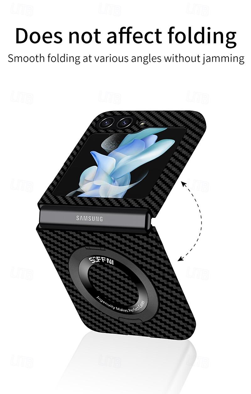 Phone Case For Samsung Galaxy Z Flip 7 Z Flip 6 Z Flip 5 Z Flip 4 Z Flip 3 Back Cover with Stand Holder Support Wireless Charging Shockproof PC Metal 2025 - $22.99 –P7