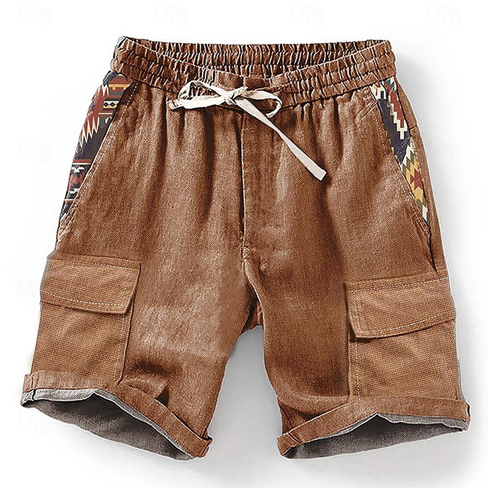 Homens Geométrica Impressão 3D Calção Shorts de verão Shorts casuais Cintura Média Estilo Étnico Retro Vintage Casual Diário Feriado Bolsos Com Cordão Cintura elástica Designer Roupa de 2025 por $23.99 –P1