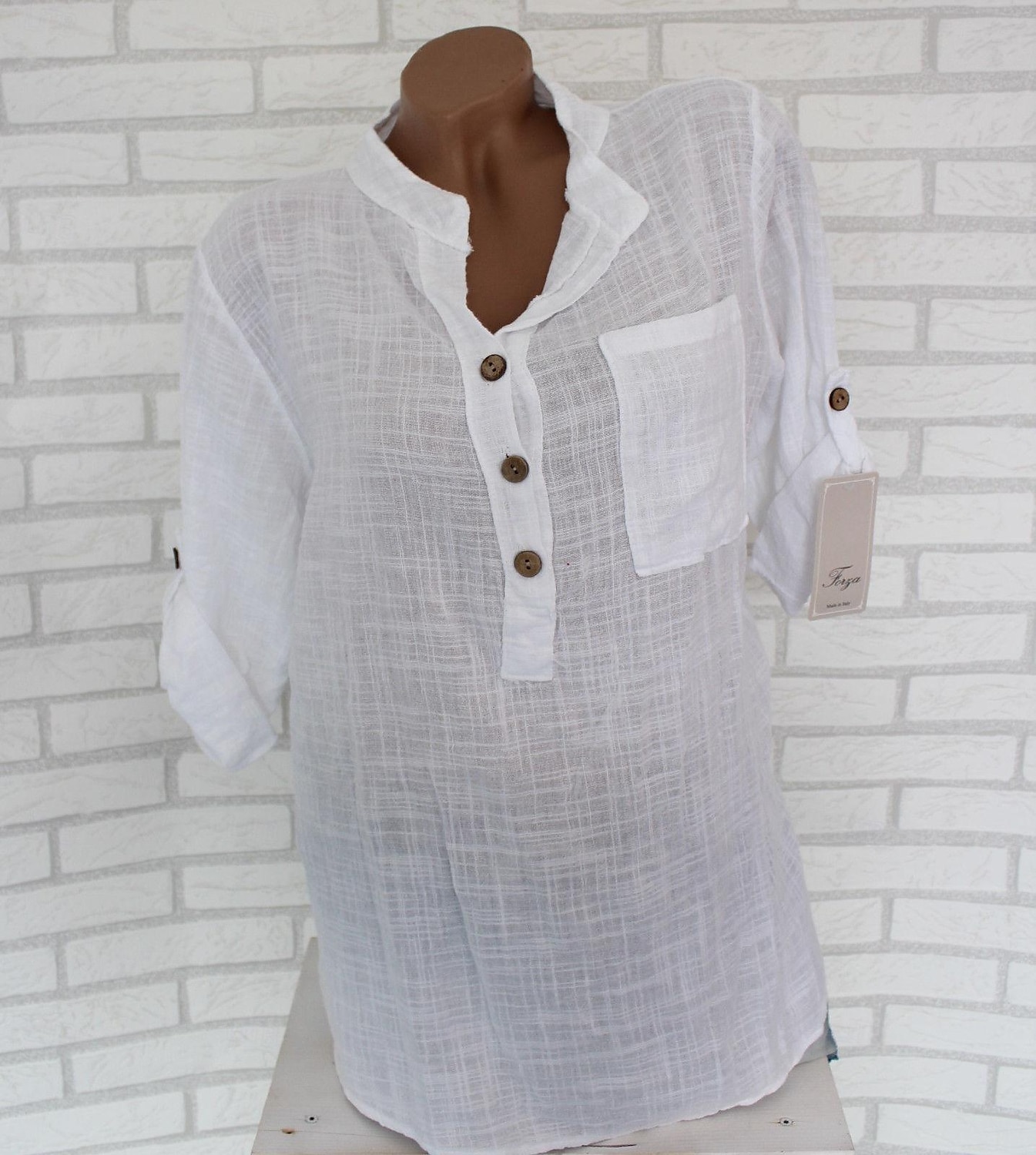 Women's Shirt Cotton Linen Shirts Button Up Blouse Plain Fashion V Neck Street Daily Buttons Pocket White Red Blue Beige Summer 2025 - $26.99 –P5