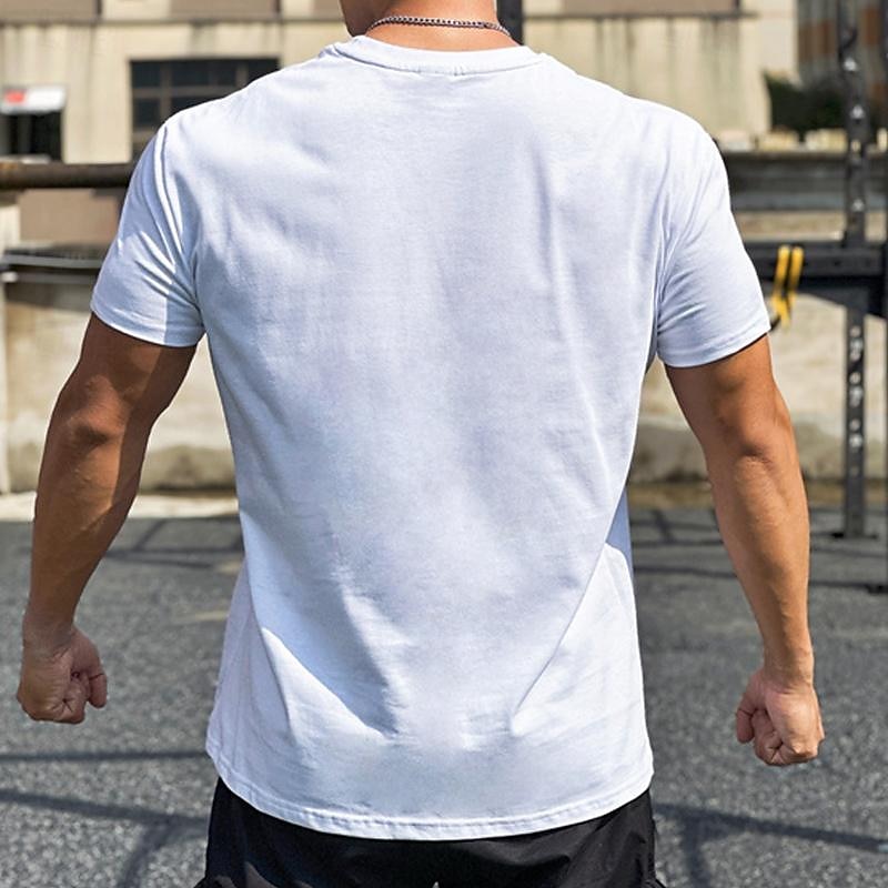 Men's Solid Colored Running T-Shirt Summer Short Sleeve Casual Athleisure Cotton Quick Dry Soft Breathable Gym Workout Running Walking Jogging Dark Grey Black White Sportswear Activewear 2026 - $20.99 –P3