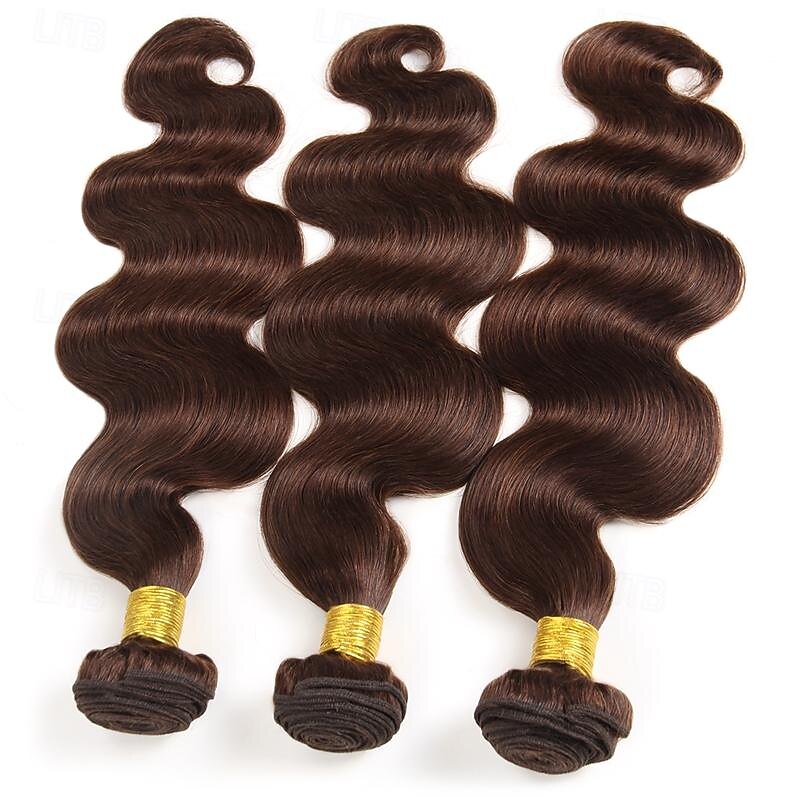 2 # body wave menselijk haar bundels braziliaanse bruin haar weven bundels bruin haarverlenging remy chocolade bot menselijk haar 3 stks 2025 - $149.99 –P3