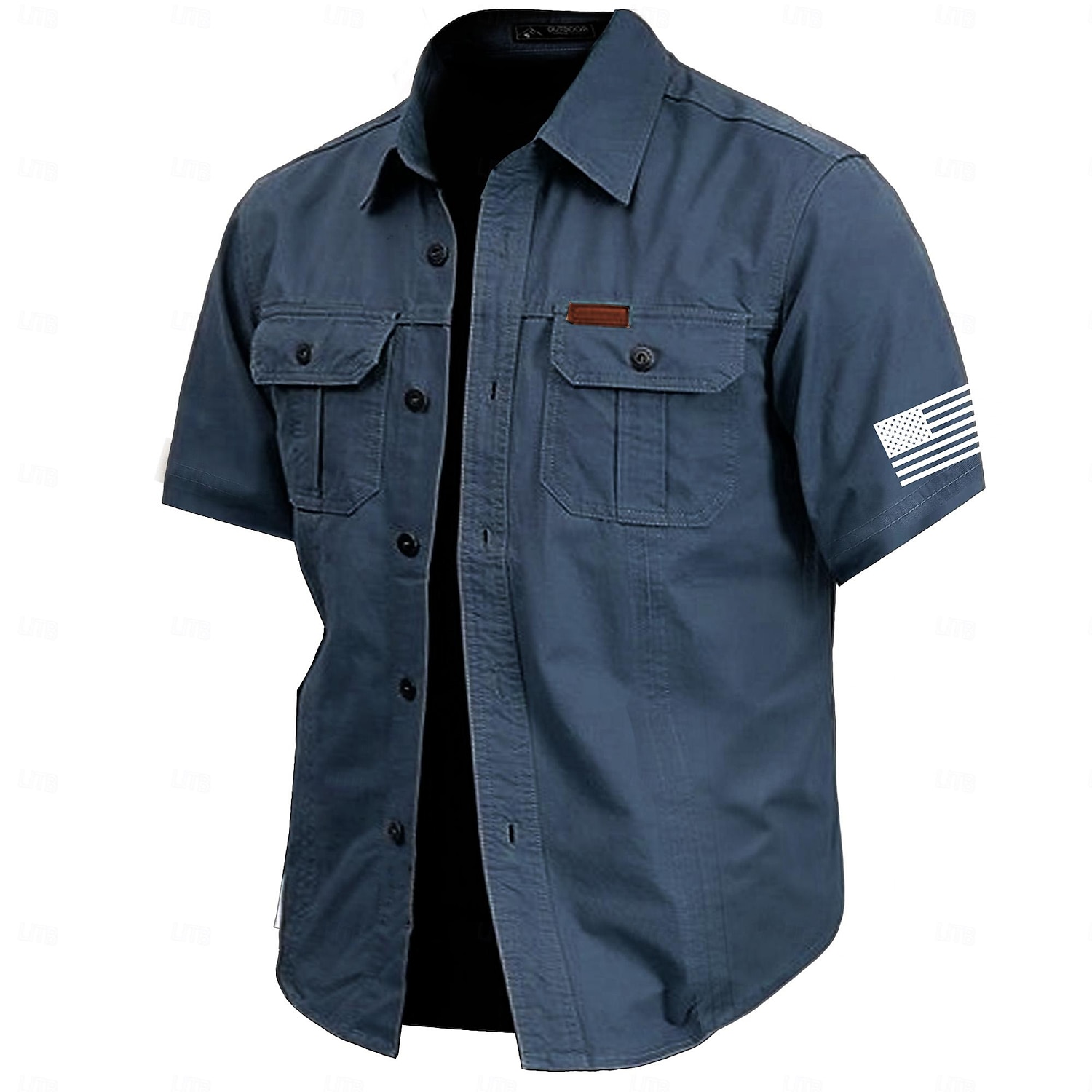 Per uomo Tinta unica Camicia da lavoro Camicia Western Camicia cargo Manica Corta Casual Pantaloni Tattici Vacanza Quotidiano Uscire Estate Collo ripiegato Bavero Tasca Verde militare Bianco sporco del 2026 a $27.99 –P4