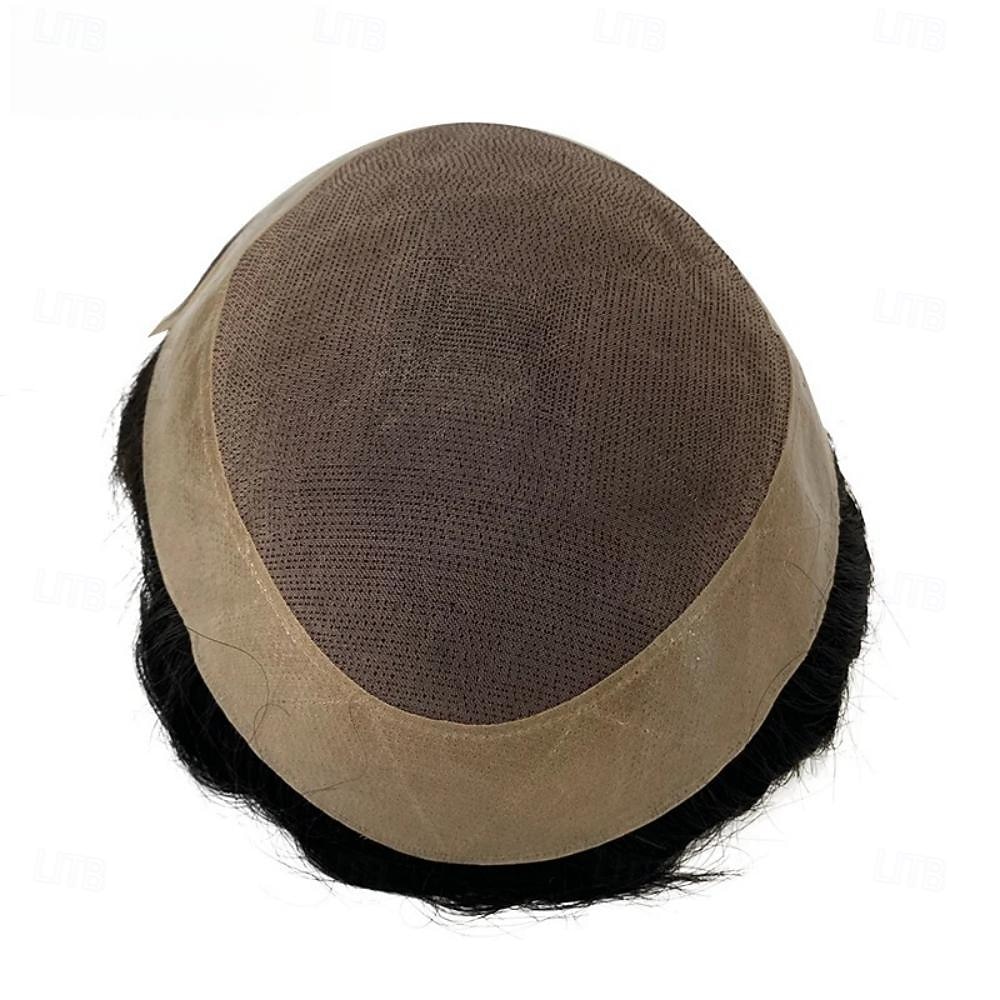 miesten toupee hieno mono intialainen hiusperuukki edessä sveitsiläinen pitsi kapillaariproteesi kestävä remy hiuslisä luonnollinen hiusjärjestelmäyksikkö 6x8 7x9 7x10 8x10 2025 - $180.99 –P7