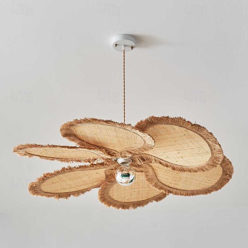 LED-Pendelleuchte warmweiß 60/80/100 cm 1-flammig böhmischer Kronleuchter schlichtes Hanfseil-Pendellaternen-Design handgewebter Rattankorb Retro-Stoff E26/E27 Schlafzimmer Home Office 110-240 V 2025 - $299.99 –P2